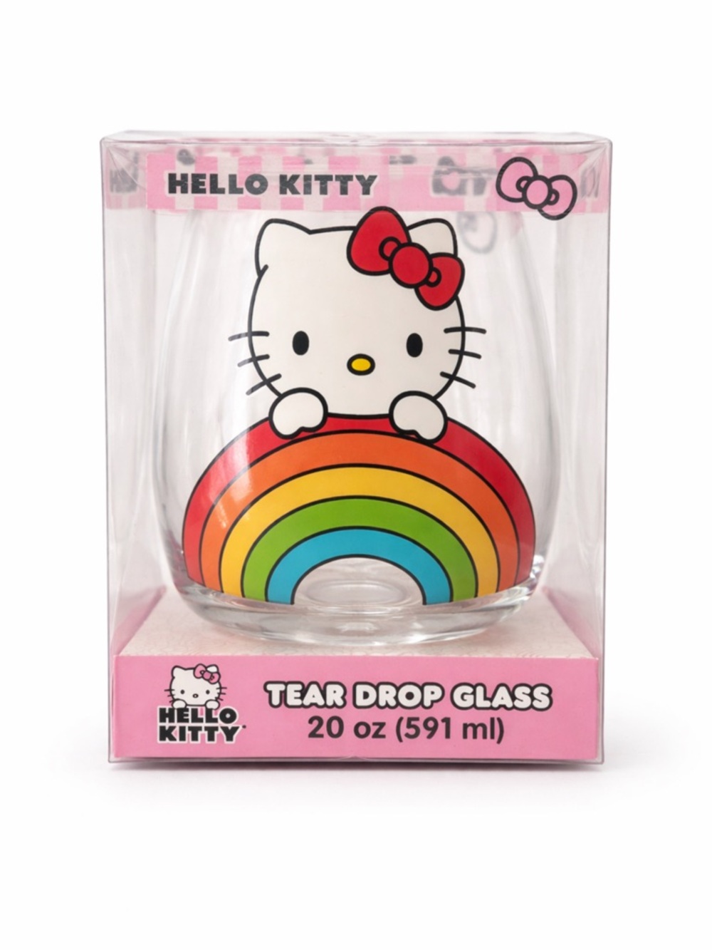 Hello Kitty Rainbow Glass with Red Bow 20 Oz